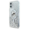 Karl Lagerfeld Liquid Glitter Karl & Choupette Head MagSafe - Etui iPhone 16 (przezroczysty)