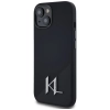 Karl Lagerfeld Silicone Shadow Metal Initial MagSafe - Etui do iPhone 15 (czarny)