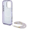 Guess Palm Trees Triangle Pearl Strap MagSafe - Etui do iPhone 16 Pro Max (fioletowy)