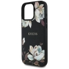 Guess Grained Printed Flower Pattern MagSafe - Etui do iPhone 16 Pro Max (czarny)