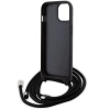 Karl Lagerfeld Crossbody Saffiano Monogram Ikonik Metal Pin - Etui iPhone 15 (czarny)