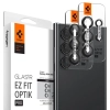 Spigen Optik Pro GLAS.TR EZ Fit Camera Protector 2-Pack - Szkło ochronne na obiektyw do Samsung Galaxy S24 Ultra (2 szt) (Czarny)