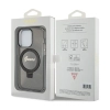 Guess Ring Stand Script Glitter MagSafe - Etui iPhone 15 Pro (czarny)