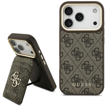 Guess Bundle Pack MagSafe 4G - Zestaw etui + portfel MagSafe do iPhone 17 Pro (brązowy)