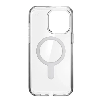 Speck Presidio Perfect-Clear ClickLock & Magsafe - Etui iPhone 15 Pro Max (Clear / Chrome Finish / Serene Silver)