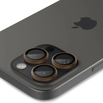 Spigen Optik Pro GLAS.TR EZ Fit Camera Protector 2-Pack - Szkło ochronne na obiektyw do iPhone 16 Pro / 16 Pro Max (2 szt) (Desert Titanium)