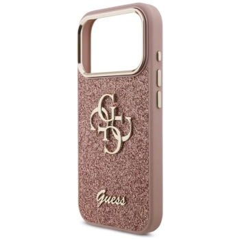 Guess Fixed Glitter Big 4G Metal Frame - Etui iPhone 17 Pro (różowy)