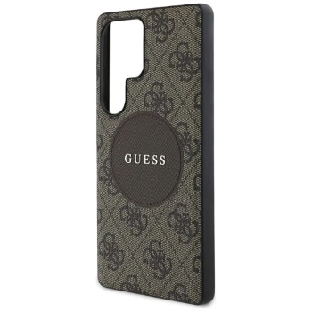 Guess 4G Round Patch Classic Logo MagSafe - Etui do Samsung Galaxy S25 Ultra (brązowy)