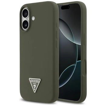 Guess Silicone Triangle Logo MagSafe - Etui iPhone 17 (khaki)