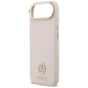 Guess Grained Strass Logo MagSafe - Etui iPhone Air (różowy)