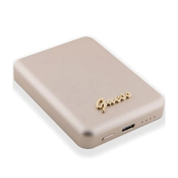 Guess Metal Script Logo MagSafe - Power Bank indukcyjny 5000 mAh 15W MagSafe (złoty)