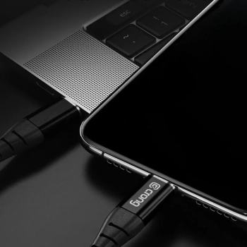 Crong Armor Link - Kabel 60W 3A USB-A do USB-C Fast Charging 25cm (czarny)