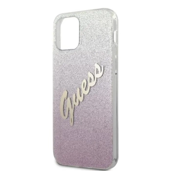 Guess Glitter Gradient Script - Etui iPhone 12 Pro Max (różowy)
