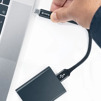 Crong Armor Link - Kabel 60W 3A USB-A do USB-C Fast Charging 25cm (czarny)
