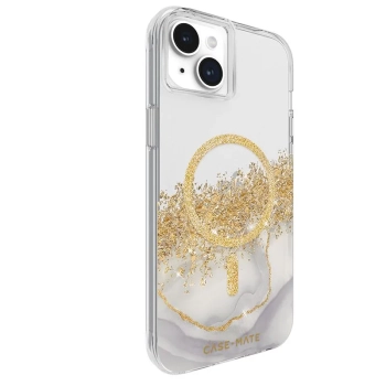 Case-Mate Karat MagSafe - Etui iPhone 15 Plus zdobione złotem (Marble)