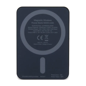 Guess Metal Script Logo MagSafe - Power Bank indukcyjny 5000 mAh 15W MagSafe (czarny)