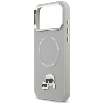 Karl Lagerfeld Karl & Choupette Pins MagSafe - Etui iPhone 17 Pro (szary)