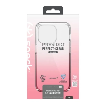 Speck Presidio Perfect-Clear + Ombre - Etui iPhone 14 Pro z powłoką MICROBAN (Clear / Vintage Rose Fade)
