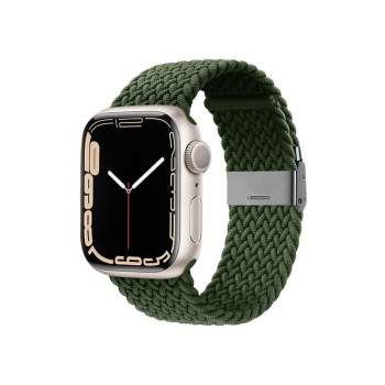 Crong Wave Band - Pleciony pasek do Apple Watch 42/44/45/49 mm (zielony)