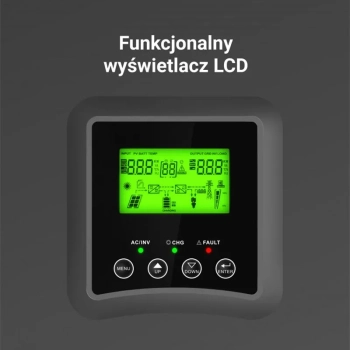 Green Cell - Inwerter solarny Falownik Off Grid z ładowarką solarną MPPT 48VDC 230VAC 3000VA/3000W Czysta sinusoida