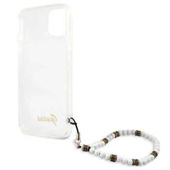 Guess White Pearl Strap - Etui iPhone 15 / 14 / 13 (przezroczysty)