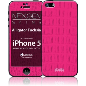Nexgen Skins - Zestaw skórek na obudowę z efektem 3D iPhone SE (2016) / iPhone 5s / iPhone 5 (Alligator Fuchsia 3D)