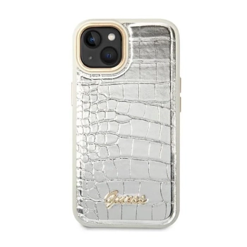 Guess Croco Collection - Etui iPhone 14 Plus (srebrny)