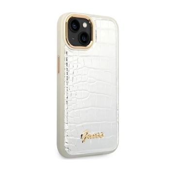 Guess Croco Collection - Etui iPhone 14 Plus (srebrny)