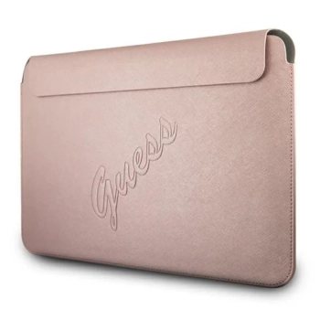 Guess Saffiano Script Computer Sleeve - Etui na notebooka 13" (różowy)