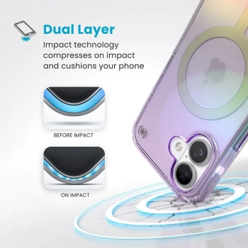 Speck Presidio2 Lux MagSafe - Etui iPhone 16 (Amazing Purple / Clear)