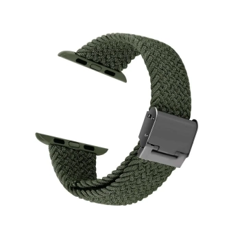 Crong Wave Band - Pleciony pasek do Apple Watch 42/44/45/49 mm (zielony)