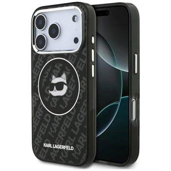 Karl Lagerfeld IML Choupette Head Logo MagSafe - Etui iPhone 17 Pro (czarny)