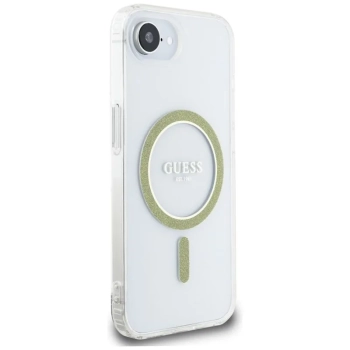 Guess IML Glitter Circle MagSafe - Etui do iPhone 16e (przezroczysty)