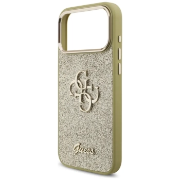 Guess Fixed Glitter Big 4G Metal Frame - Etui iPhone 17 Pro Max (złoty)
