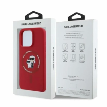 Karl Lagerfeld Silicone Karl & Choupette Ring MagSafe - Etui iPhone 16 Pro Max (czerwony)