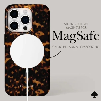 Kate Spade New York Protective MagSafe - Etui iPhone 15 Pro (Transparent Tortoise)