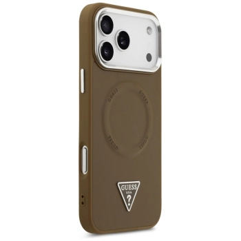 Guess Triangle Logo MagSafe - Etui iPhone 17 Pro (brązowy)