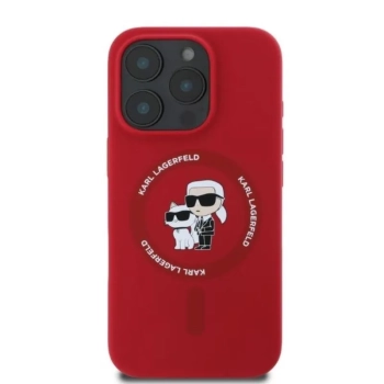 Karl Lagerfeld Silicone Karl & Choupette Ring MagSafe - Etui iPhone 16 Pro Max (czerwony)