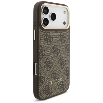 Guess Bundle Pack MagSafe 4G - Zestaw etui + portfel MagSafe do iPhone 17 Pro Max (brązowy)