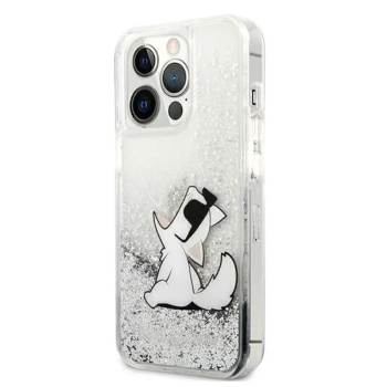 Karl Lagerfeld Liquid Glitter Choupette Fun - Etui iPhone 13 Pro Max (srebrny)