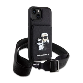 Karl Lagerfeld Crosssbody NFT Saffiano Karl & Choupette - Etui iPhone 14 Plus (Czarny)
