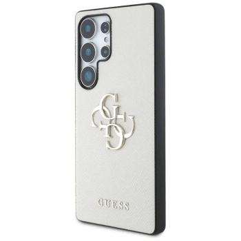 Guess Grained Big 4G Logo Small Classic Logo - Etui do Samsung Galaxy S25 Ultra (beżowy)