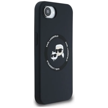 Karl Lagerfeld Silicone Karl & Choupette Heads MagSafe - Etui do iPhone 16e (czarny)