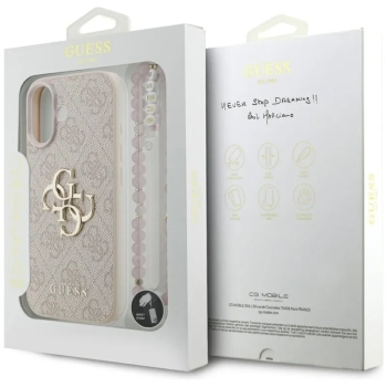Guess 4G Strap 4G Classic Logo - Etui iPhone 17 (różowy)