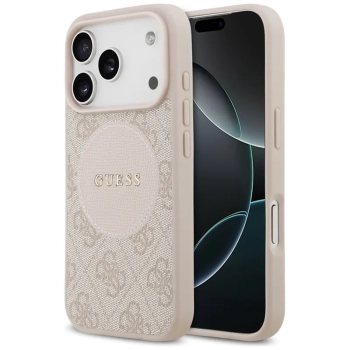 Guess 4G Circle Classic Logo MagSafe - Etui iPhone 17 Pro (różowy)