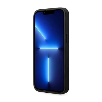 BMW Leather Carbon Blue Line - Etui iPhone 14 Pro (Czarny)