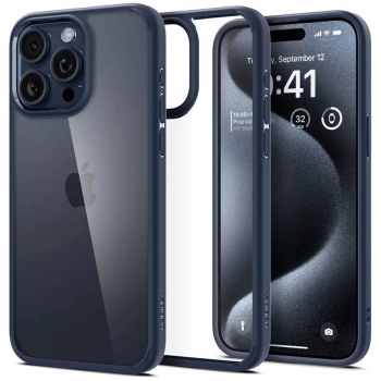 Spigen Ultra Hybrid - Etui do iPhone 15 Pro Max (Granatowy)