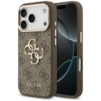 Guess 4G Big 4G Classic Logo - Etui iPhone 17 Pro Max (brązowy / złoty)