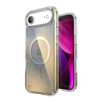 Speck Presidio Lux MagSafe - Etui iPhone Air (Hyper Mirror Glitter / Silver Metallic)