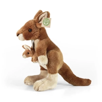 Rappa - Pluszowa realistyczna maskotka Kangur z Dzieckiem 27 cm Eco-Friendly